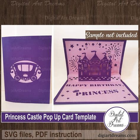 Buy Castle Pop up Card Template, SVG Files, Happy Birthday Cards ...