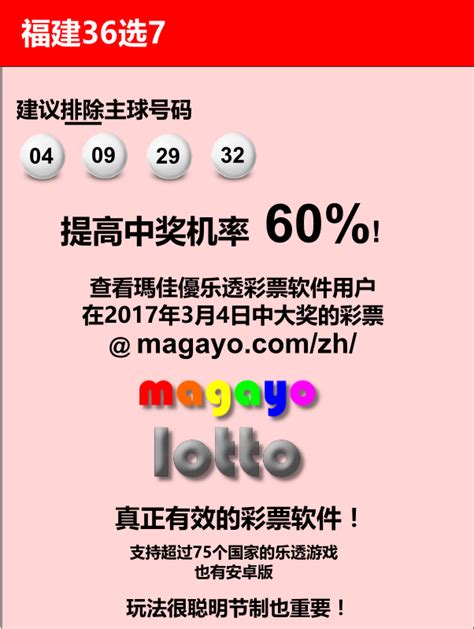 中国福建36选7彩票提示 - Best Free Lotto Software
