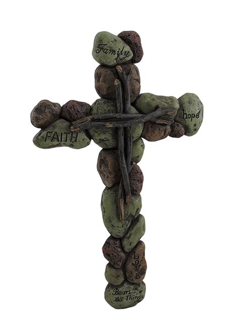 Buy Zeckos Stones of Faith Decorative Cross Wall Hanging Online at Low ...