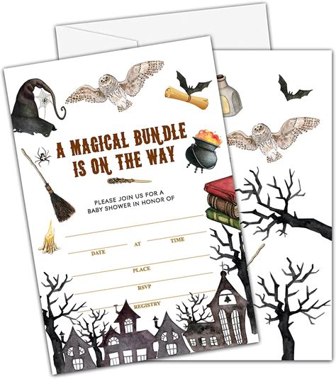 Buy 25 Magic Bundle Baby Shower Invitation Cards With Envelopes (4 x 6 ...