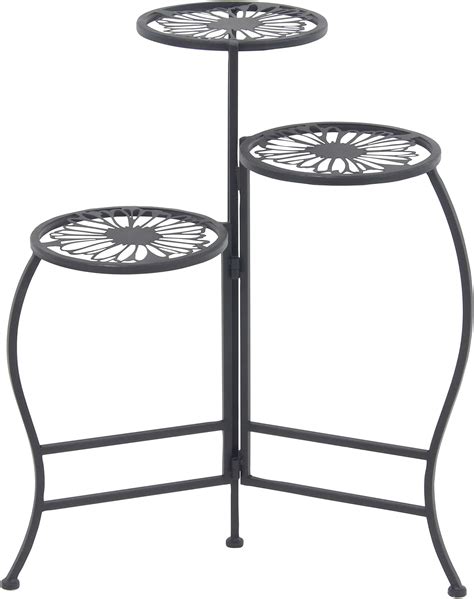 Amazon.com : Sungmor Heavy Duty Cast Iron Plant stand, 3 Tier Foldable ...