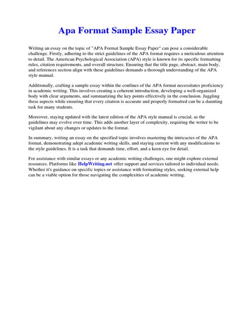 APA Format Example Essay Paper 的图像结果