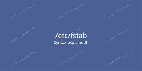 Image result for fstab Mount Options