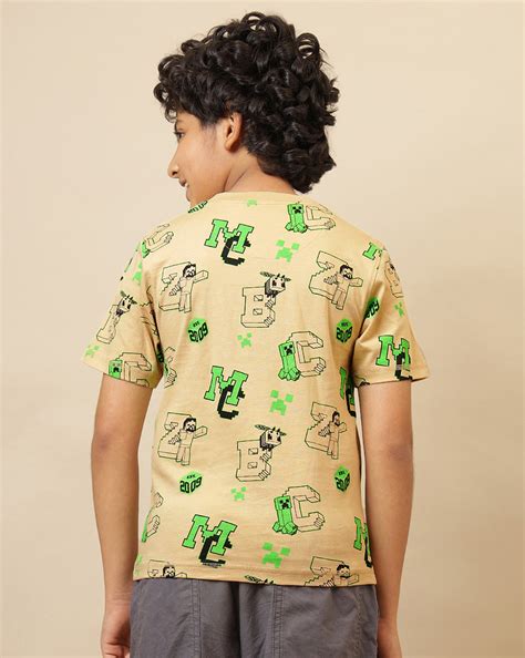 Minecraft Printed Regular Fit Tshirt For Boys – Kidsville