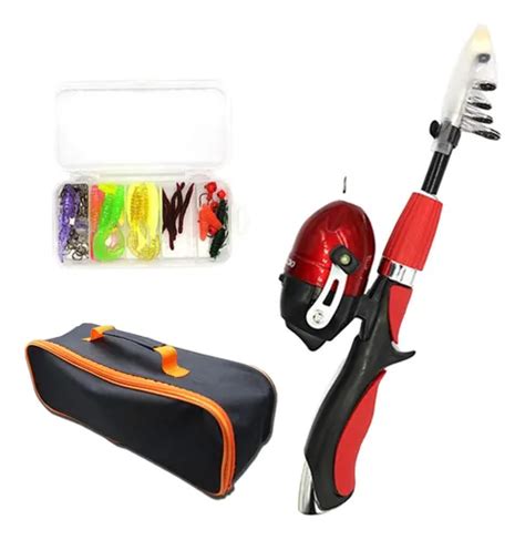 kit de pesca infantil completo organizado para pescaria em lago