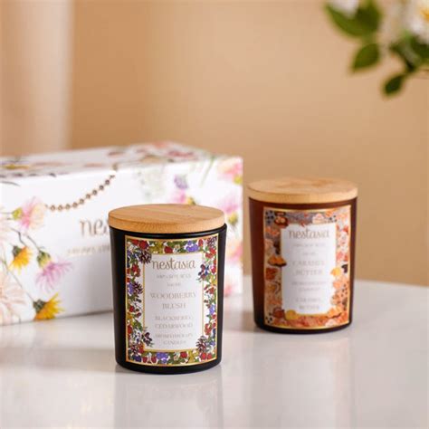 Caramel & Woodberry Scented Candles Jars Set Of 2 Online - Premium ...