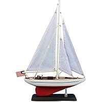 Buy Handcrafted Nautical Decor Ranger 16" - Wooden Sailboat Centerpiece ...