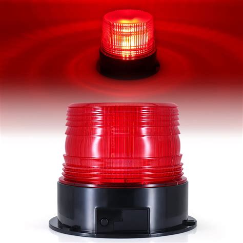 Wireless Strobe Light,Red LED Beacon Light,Rechargeable Magnet Rooftop ...