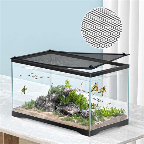 MLEJU DIY Fish Tank Lid Aquarium Cover with Fresh Air Netting to ...