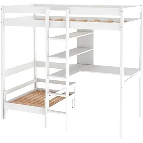 ADHW Bed Frame Convertible Loft Bed w/L-Shape Desk | Ubuy India