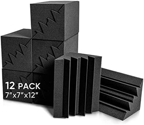 Sonic Acoustics 12 Pack Acoustic Foam Panels 7" X 7" X 12" Sound ...