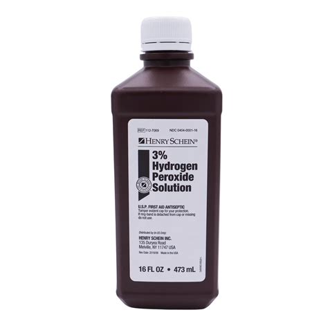 Amazon.com: Henry Schein 3% Hydrogen Peroxide Solution - 16 fl oz | USP First Aid Antiseptic for ...