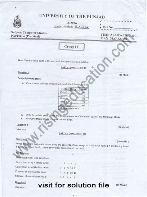 Image result for Computer Practical Papers