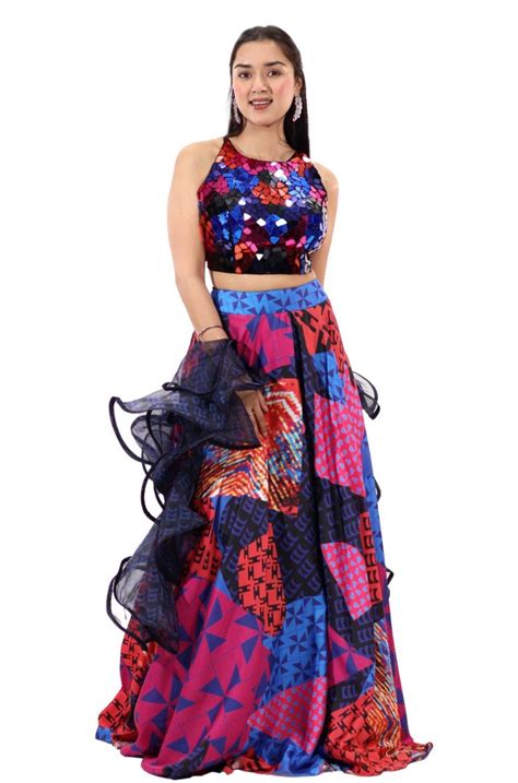 Beautiful Designer Wear Lahenga Choli With Ruffle Dupatta - Jasmin Bha ...