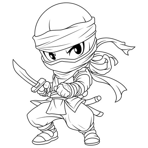 Ninja Fox Coloring Page
