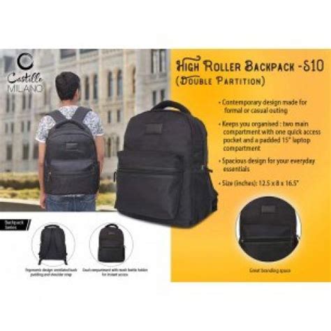 HIGH ROLLER BACKPACK - DOUBLE PARTITION BY CASTILLO MILANO S10 in bulk ...
