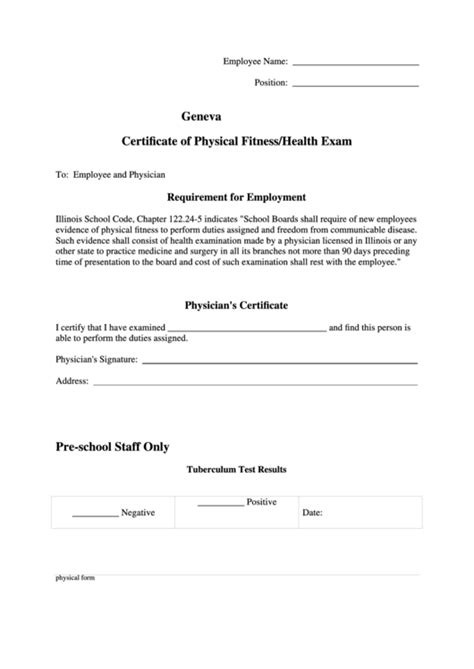 Physical Fitness Certificate Format For Joining New Duty Pdf ...