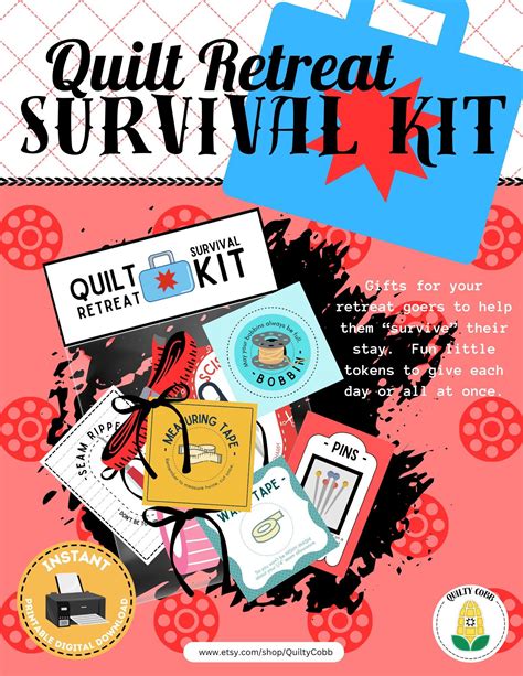 Quilt Retreat Survival Kit, Digital Download, Quilt Retreat, Guild Gift ...