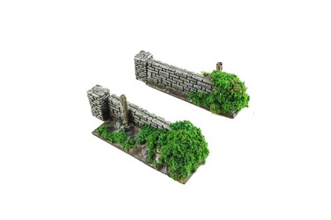 Buy War World Gaming Battle Bocage Short Wall Hedgerows & Pillars x 2 ...