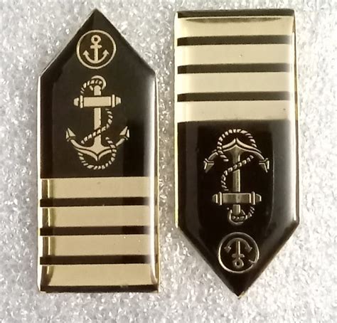 Lapel Pin type Gorget Collar Badges for Merchant Navy Officers ...