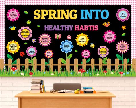Amazon.com : gisgfim Spring Healthy Bulletin Board Set Spring Theme ...