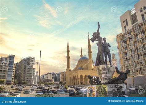 Center Of Beirut, Capital Of Lebanon, Tree And Classical Architecture And Characteristic Of The ...