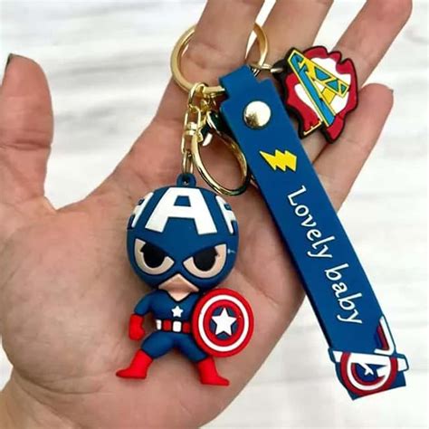 Marvel's Captain America 3D Rubber Keychains with Strap – Merakii Mee
