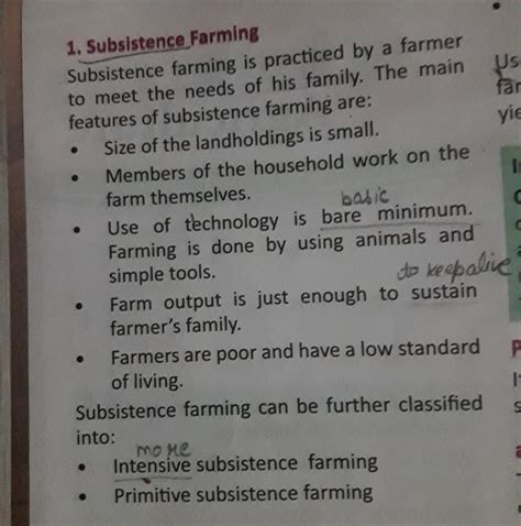 what are the features of subsistence farming ? In which countries in is ...