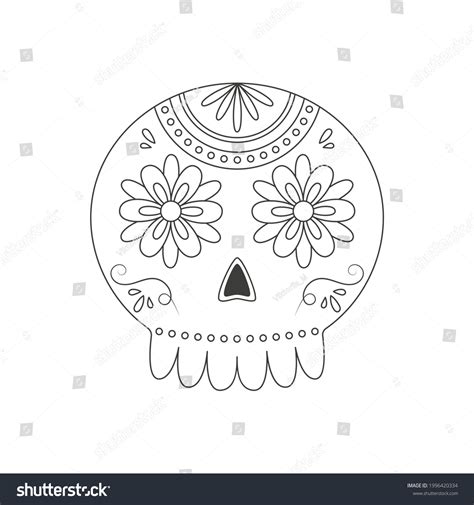 Traditional Sugar Mexican Skull Day Dead: เวกเตอร์สต็อก (ปลอดค่า ...