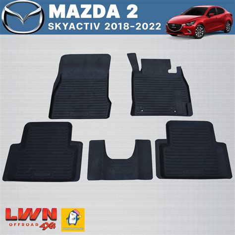 Rubber Car Floor Mat for MAZDA 2 Skyactiv 2018-2022 Set