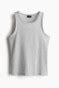 Slim Fit Ribbed vest top - Grey marl - Men | H&M IN