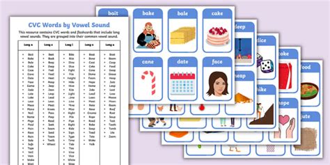 CVC Word Flashcards: Long Vowel Flashcards