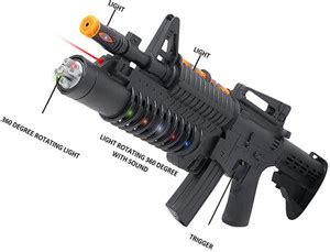 Toyvala Delightful AK-988 Toy Rifle - Toy Gun Features Flashing Light ...