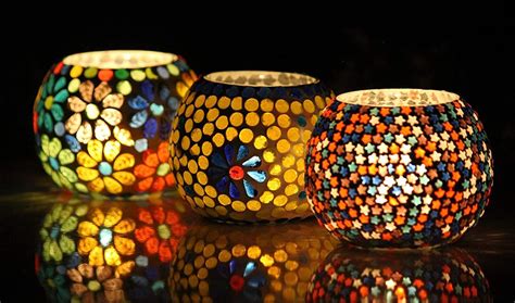 Handcrafted Mosaic Turkish Moroccan Tea Light Candle Holders (7.6 Cm x ...