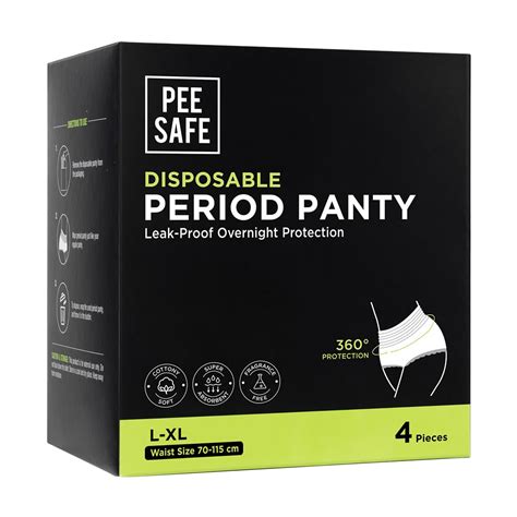 Buy Pee Safe Disposable Period Panty L-XL, 4 Count | 19 Minutes ...