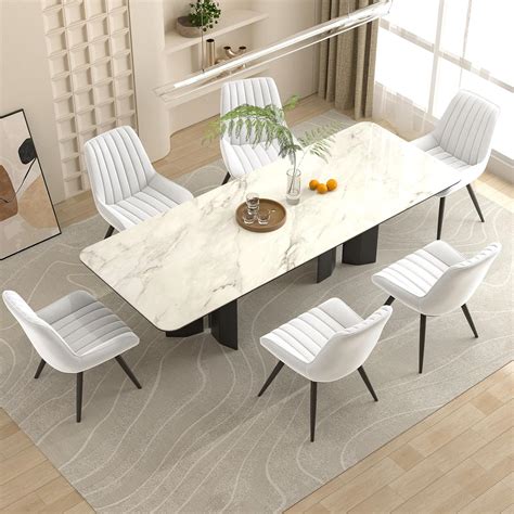 Amazon.com - Nalupatio Modern Dining Chairs Set of 6, Comfy Dining Room ...