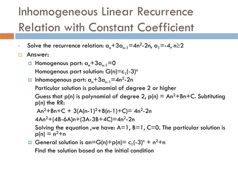 Image result for Particular Integral of Recurrence Relation