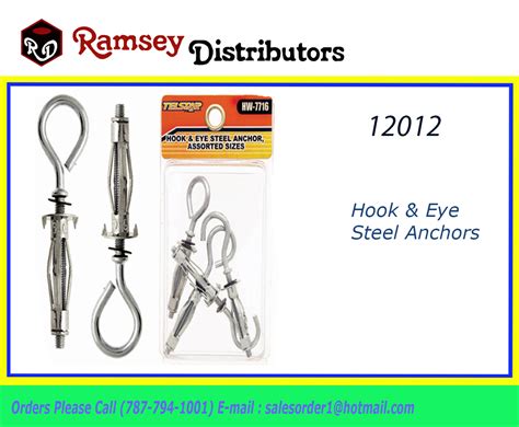 12012 – HW-7716 Hook & Eye Steel Anchors – Ramsey Distributors