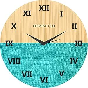 Buy Creative Hub Décor Wood Ocean Magic and Texture Wall Clock (Multi ...