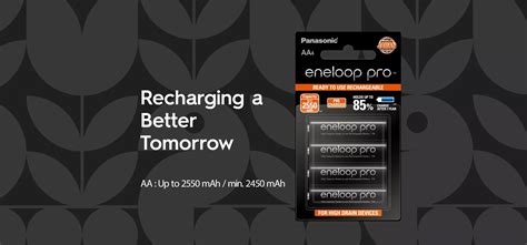 AA 4pcs Rechargeable Batteries_eneloop pro - Panasonic India
