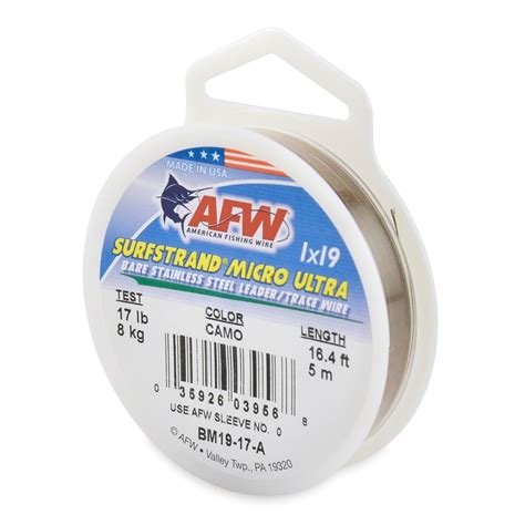 American Fishing Wire Surfstrand Micro Ultra Bare 1x19 Stainless Steel ...