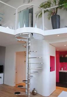 Stylish Loft Apartment With Spiral Staircase by Compact Spiral Staircase Compact Spiral Staircase And Stylish Loft Apartment With Spiral Staircase