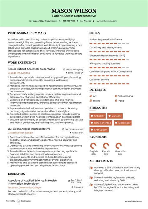 10+ Patient Access Representative Resume Samples & Templates for 2025