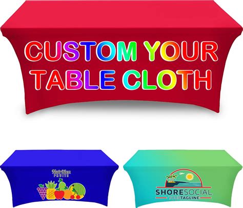 Amazon.com: Personalized Custom Spandex Tablecloth 4ft Customized with ...