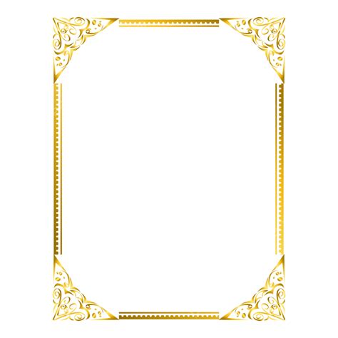 Border Golden Frame Vector Design Images, Golden Border, 52% OFF