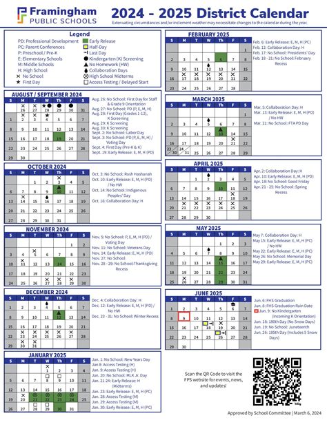 Framingham Public Schools Calendar 2025-2026 & Holidays