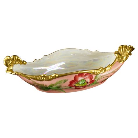 Rare Jean Pouyat Limoges France Oval Hand-painted Porcelain Ravier Bowl, 1926 For Sale at ...