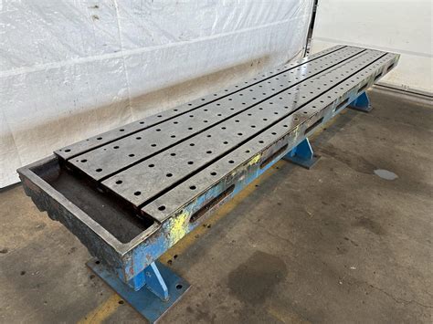31″ X 180″ X 8″ T-SLOTTED FLOOR PLATE WITH STAND SUPPORTS. STOCK ...