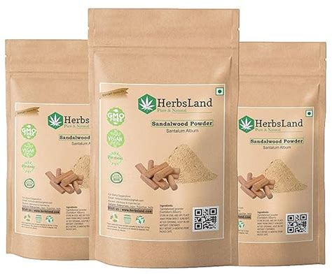 HerbsLand® 100% Pure Bio Organic Sandalwood Powder (Santalum Album ...