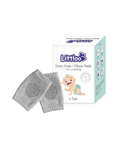 Littloo Cushioned Baby Elbow & Knee Pads-Anti Slip Soft Cotton-For ...